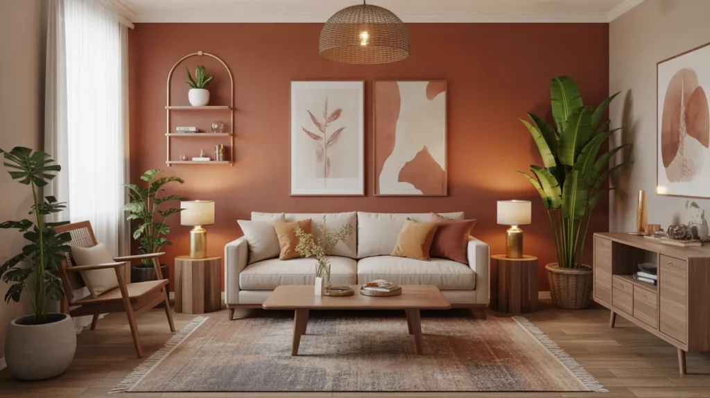 earthy boho living room