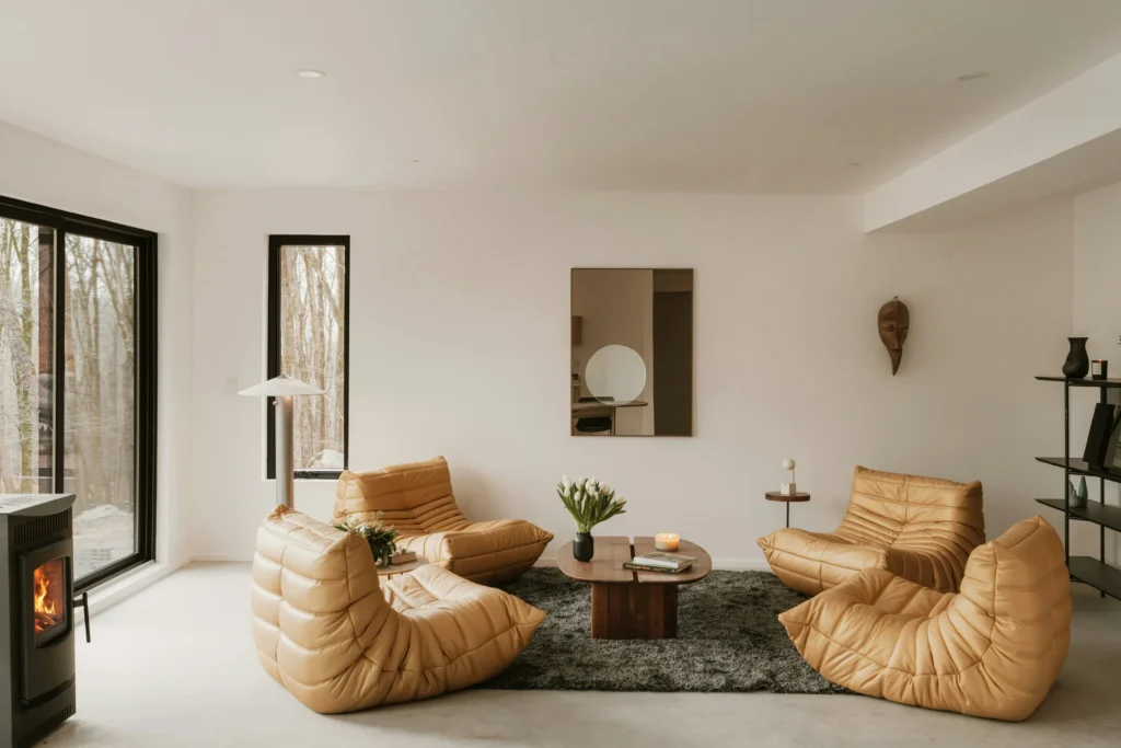 minimalist living room focal point