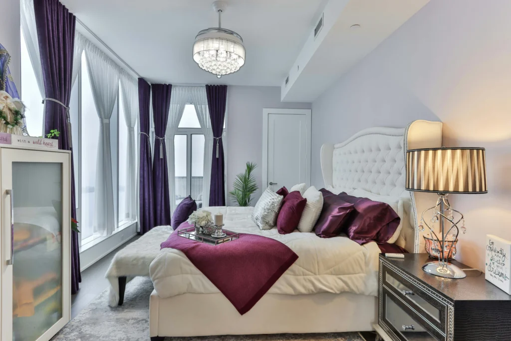 soft color bedroom decor, feminine bedroom design




