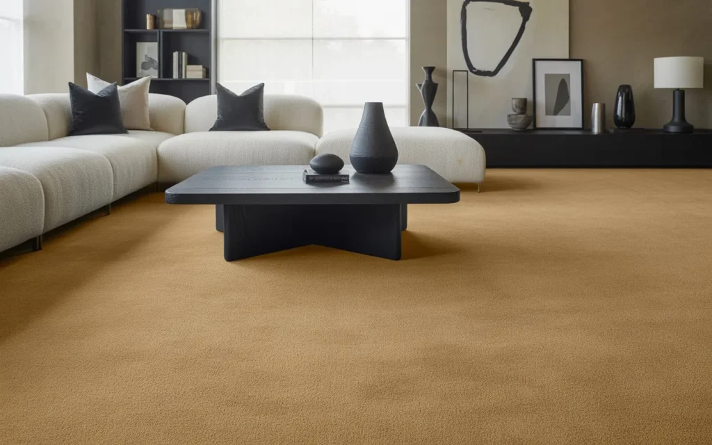 neutral rug with black accents