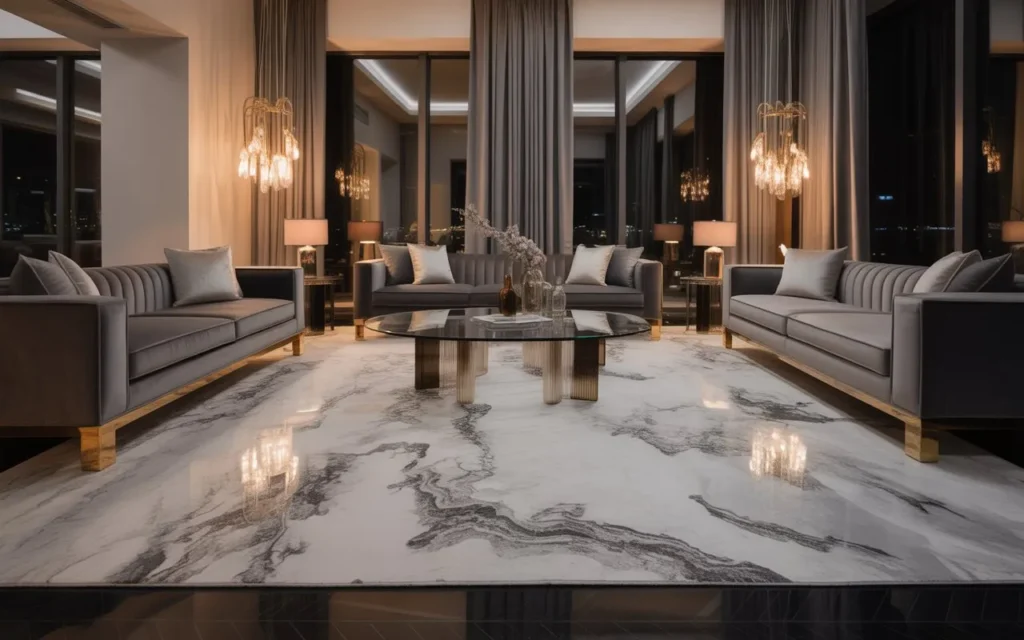 marble pattern rug living room