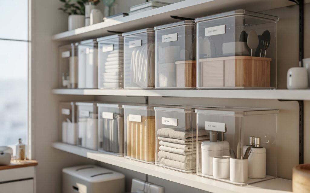 transparent storage containers small apartment