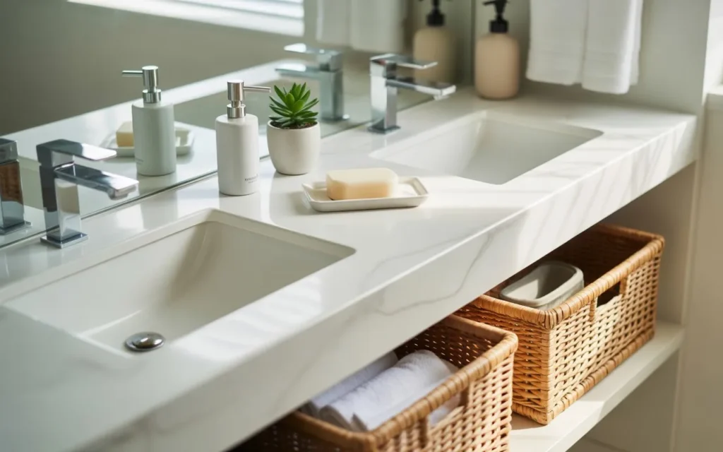 organized bathroom declutter idea