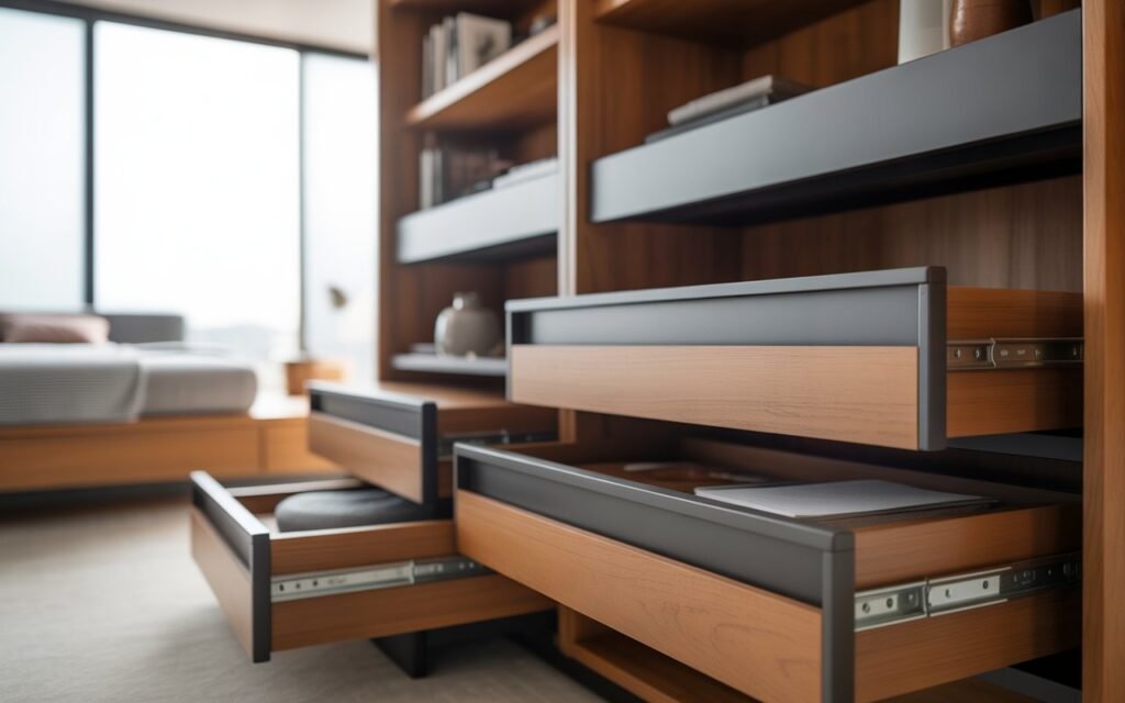 sliding storage small apartment