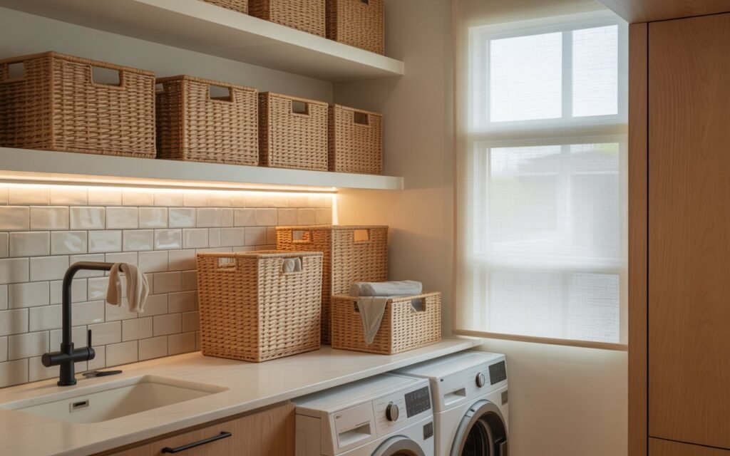 laundry storage baskets decor