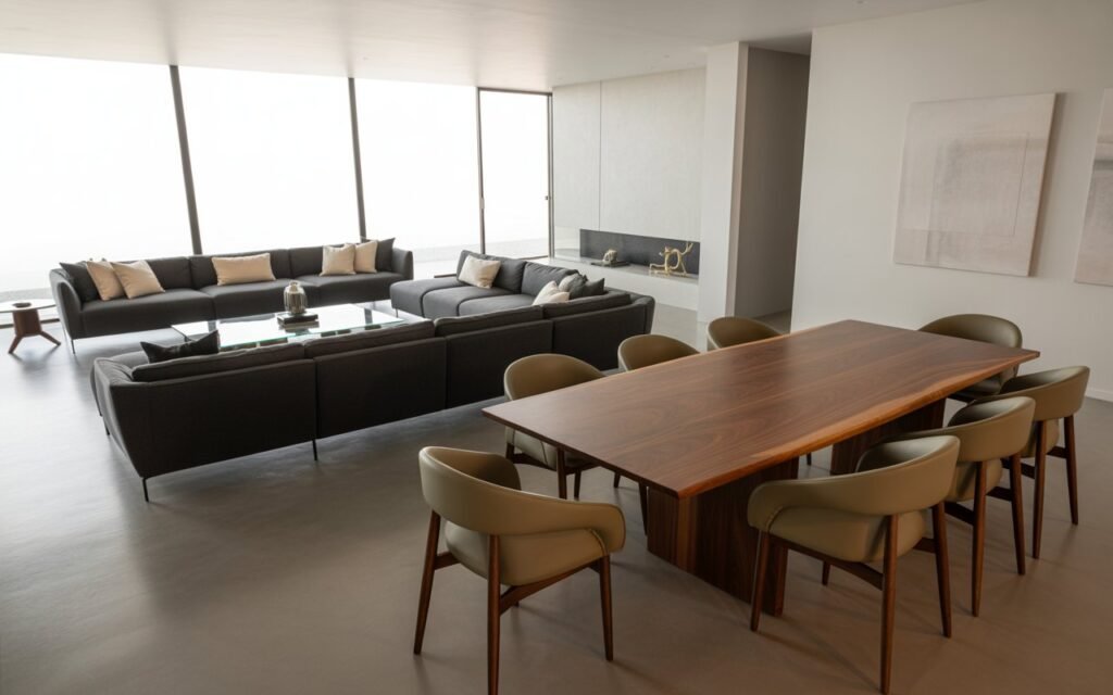 focal points open living dining room