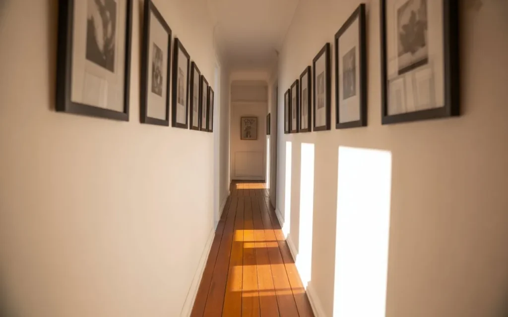 hallway gallery wall narrow design