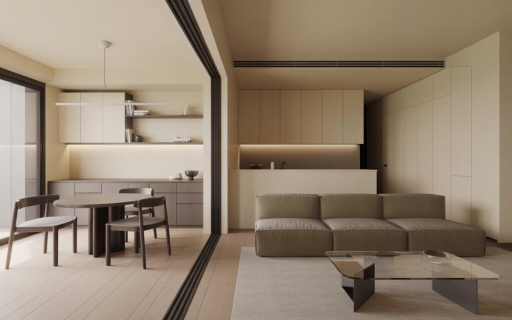 small open layout furniture balance