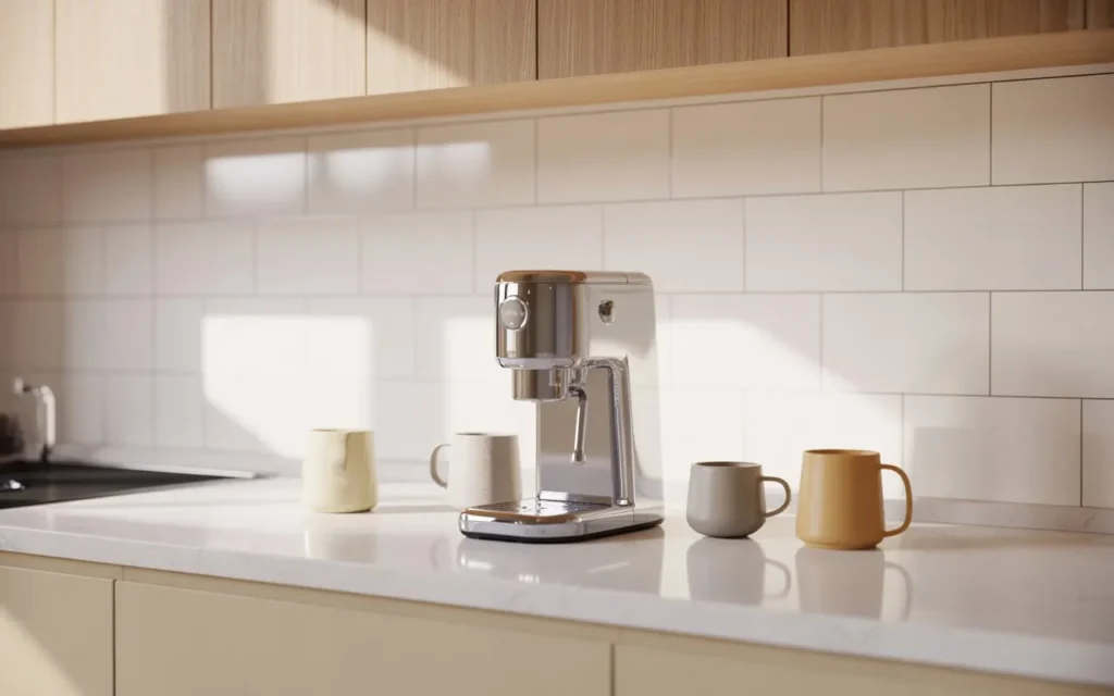 minimalist kitchen coffee bar clean design