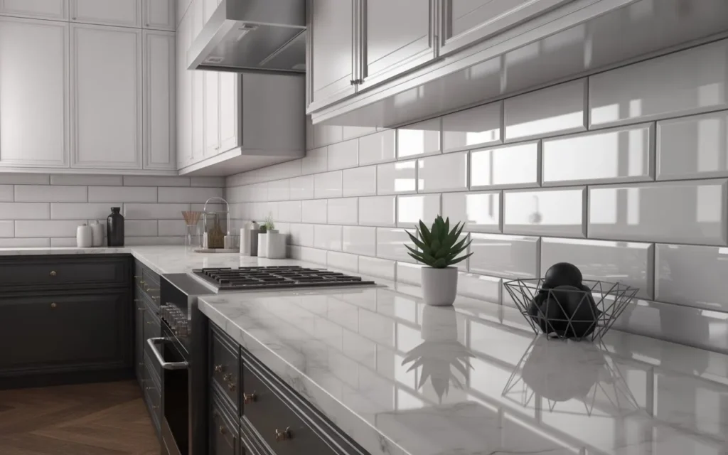 minimal black white kitchen decor