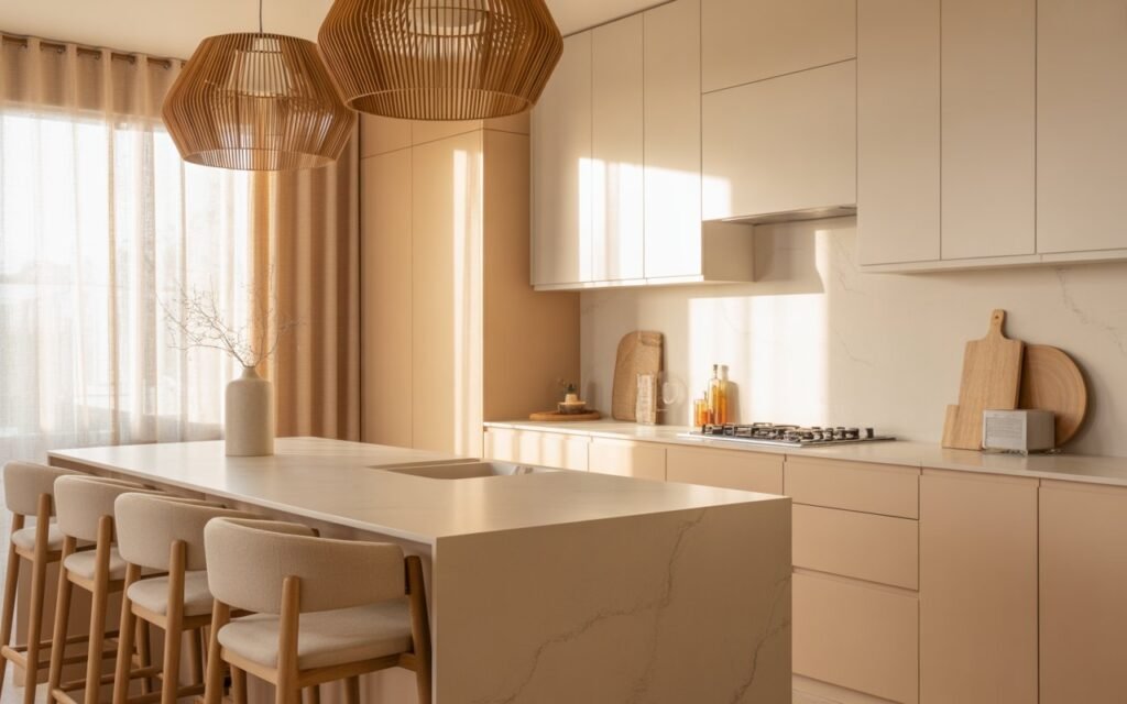 kitchen with neutral color palette and cohesive design