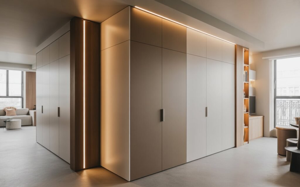 built in storage small apartment