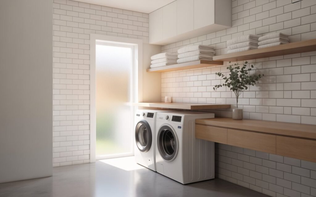 minimal laundry room setup