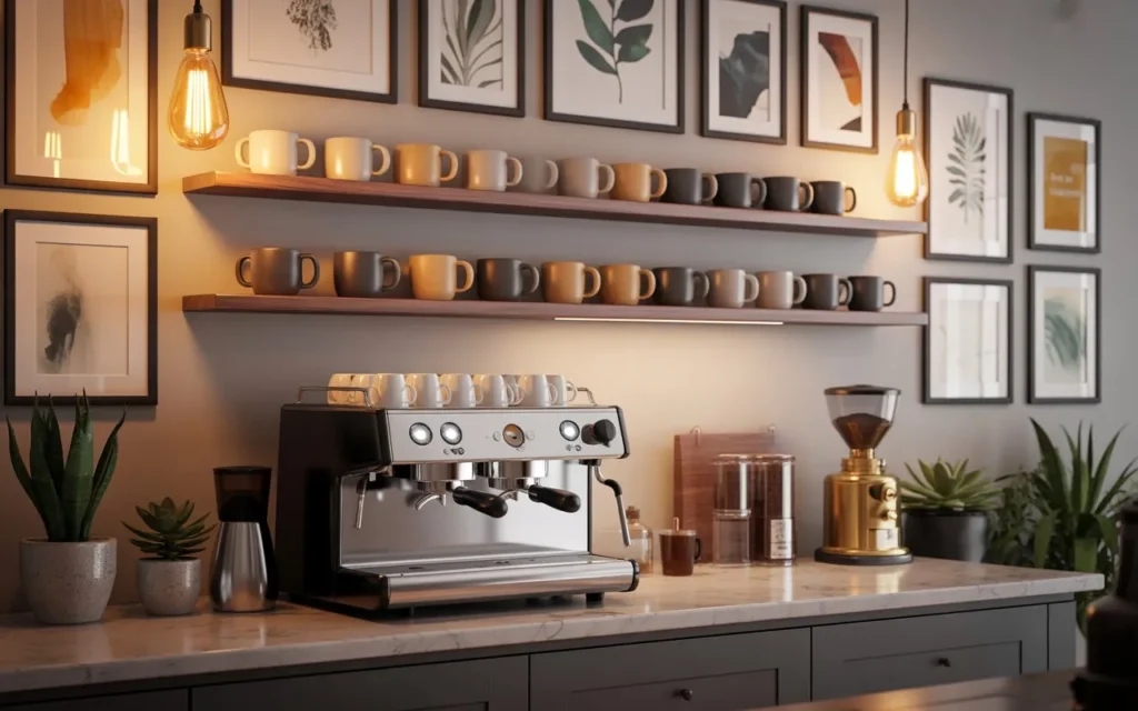 coffee bar wall decor kitchen setup