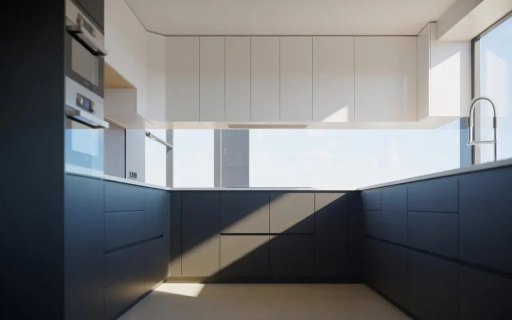 two tone black white kitchen cabinets