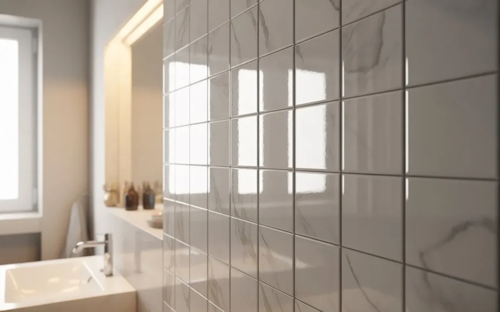 peel and stick marble tiles budget bathroom remodel