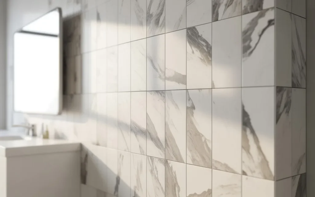 painted bathroom tiles budget makeover idea