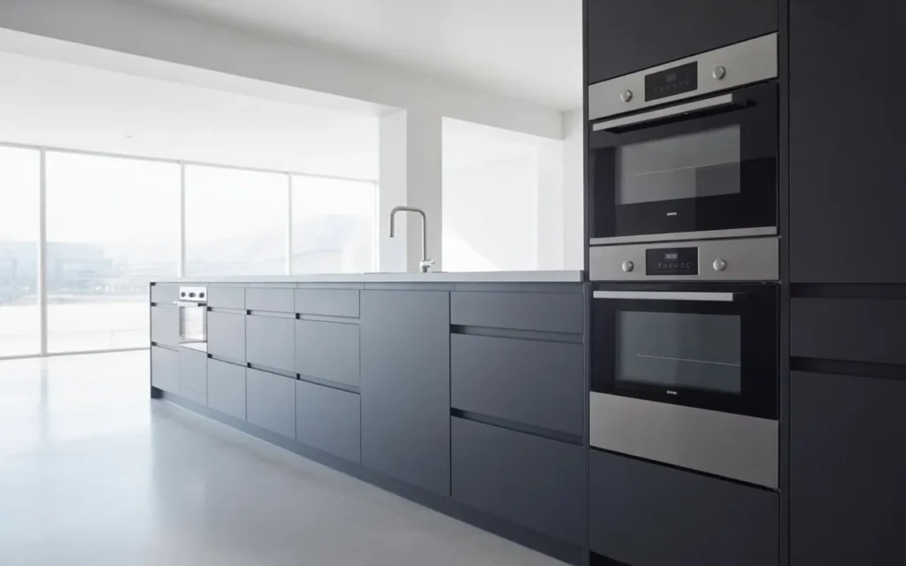 kitchen with handleless cabinets