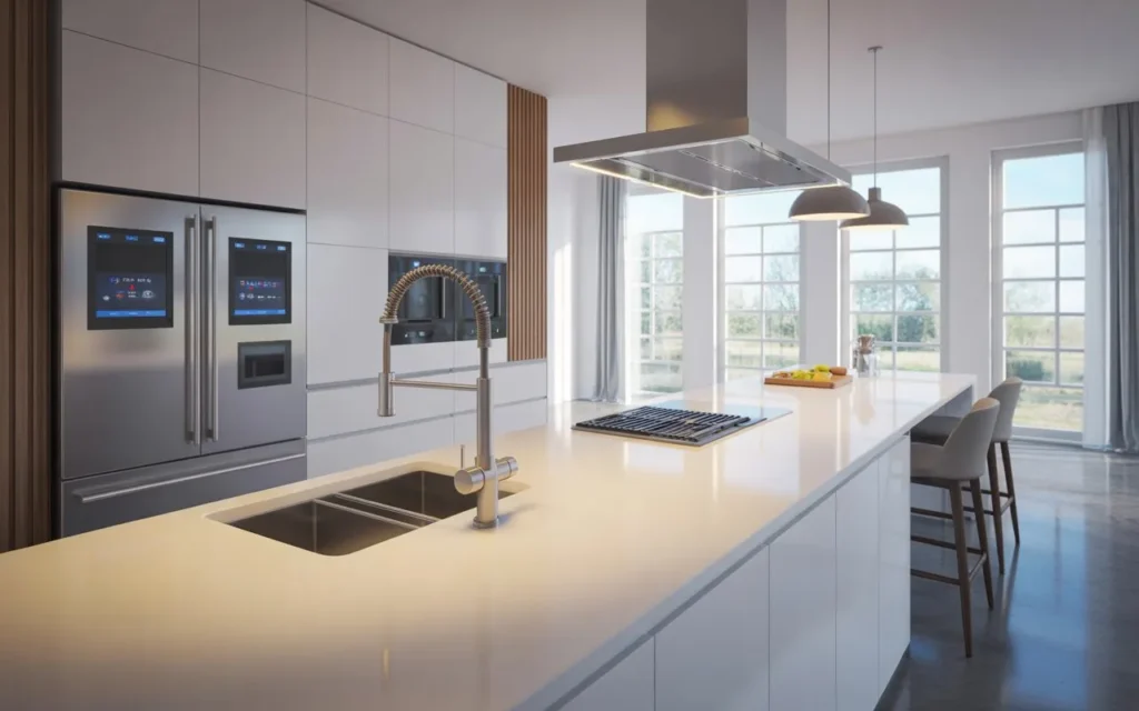 Contemporary kitchen with smart appliances