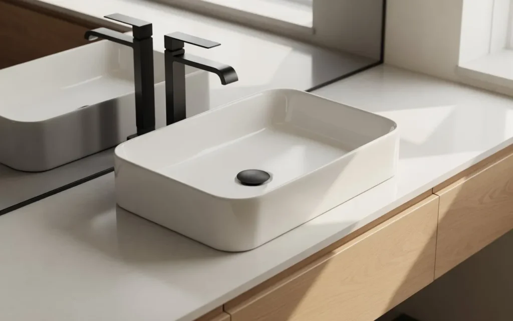 black faucet bathroom budget upgrade