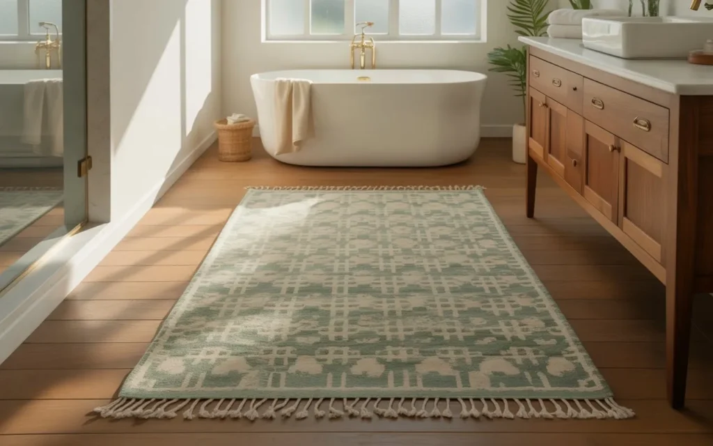 bathroom rug decor cozy budget idea