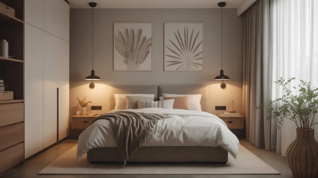 compact romantic bedroom