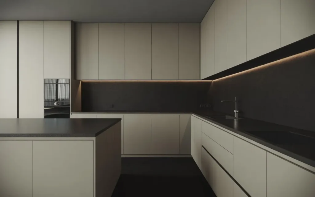 minimalist black and white kitchen design