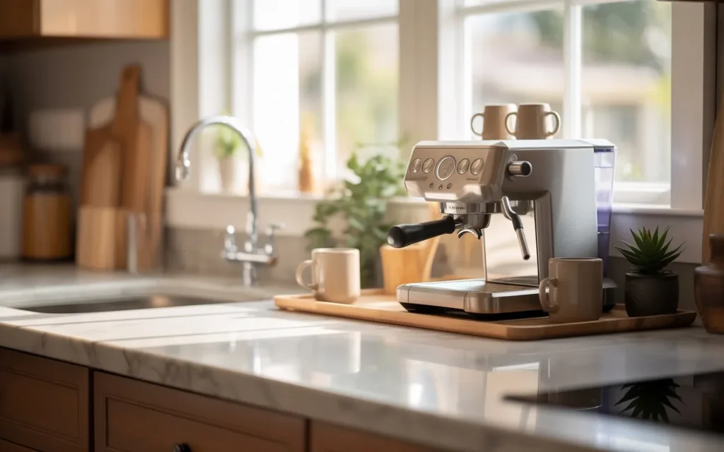 coffee bar kitchen counter setup