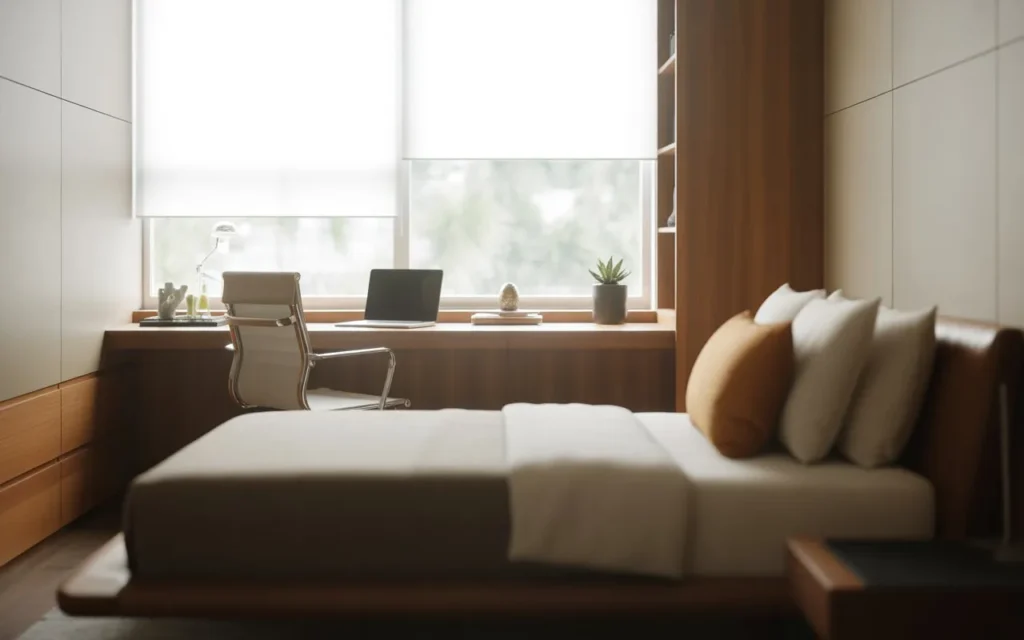 desk placement in guest room office combo