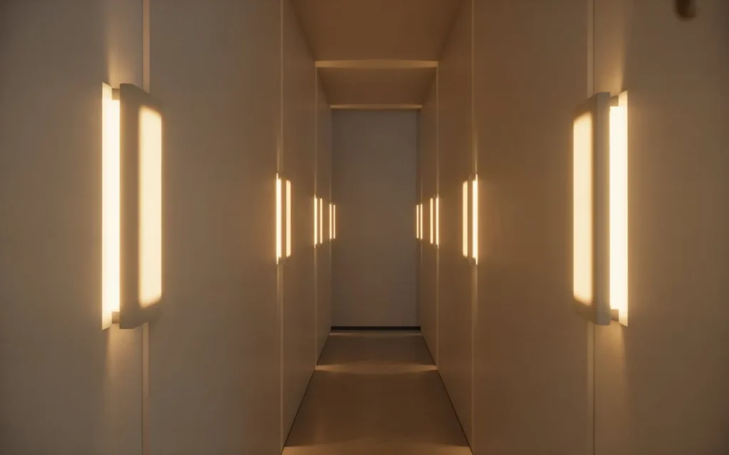 hallway wall sconces lighting narrow space