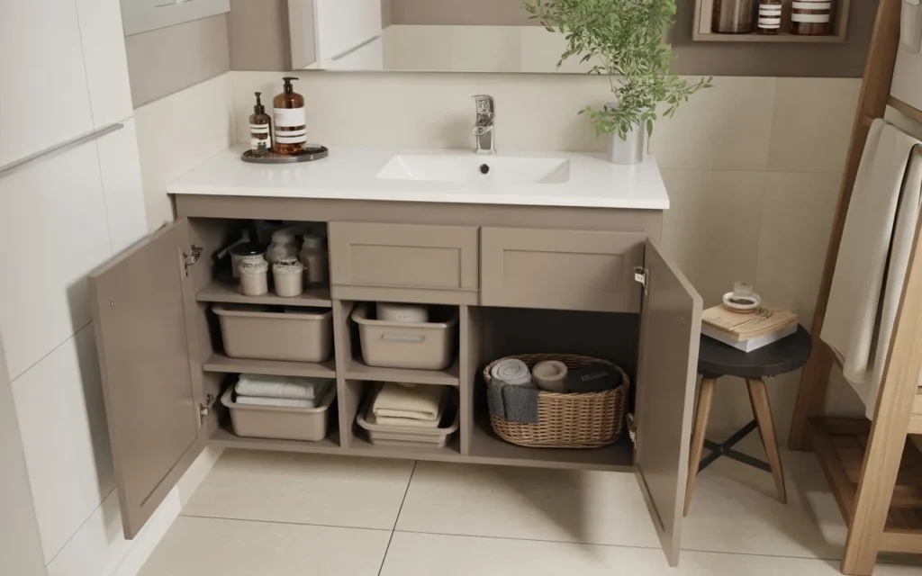 under sink storage for bathroom towels