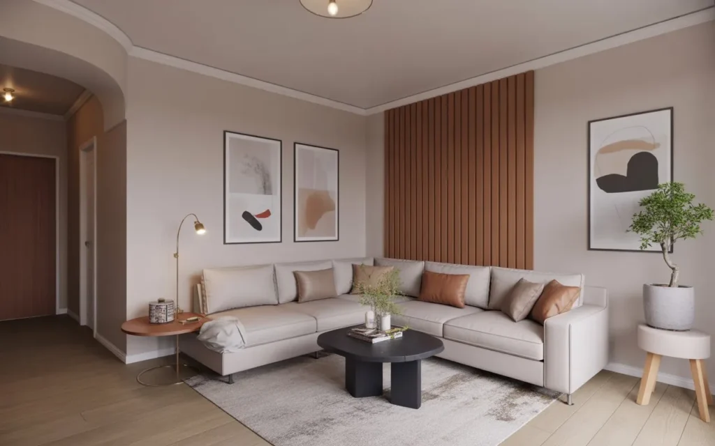 corner seating living room layout idea