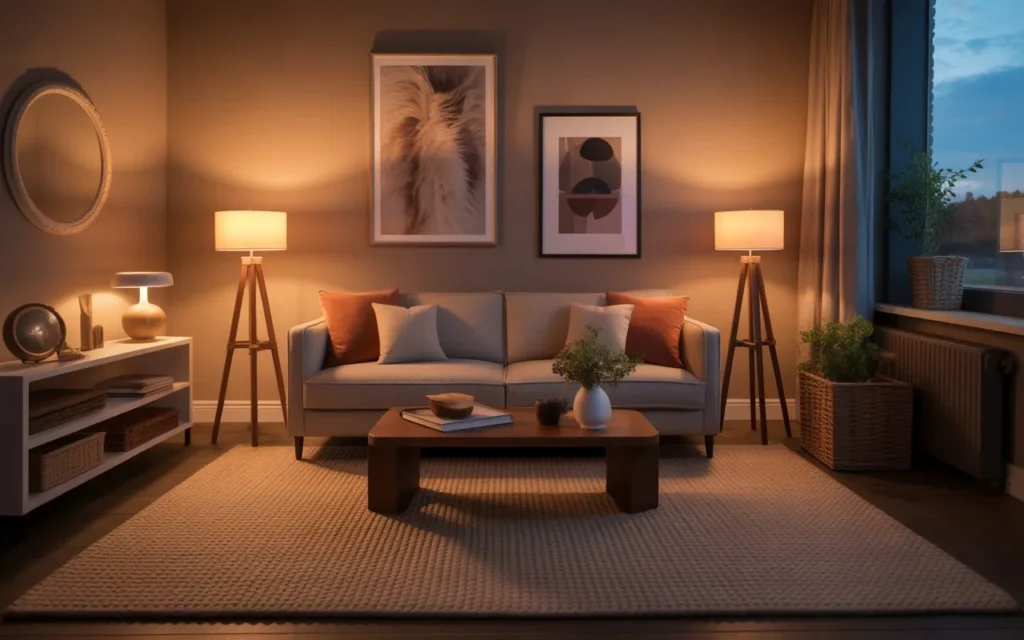 textured carpet in cozy living room