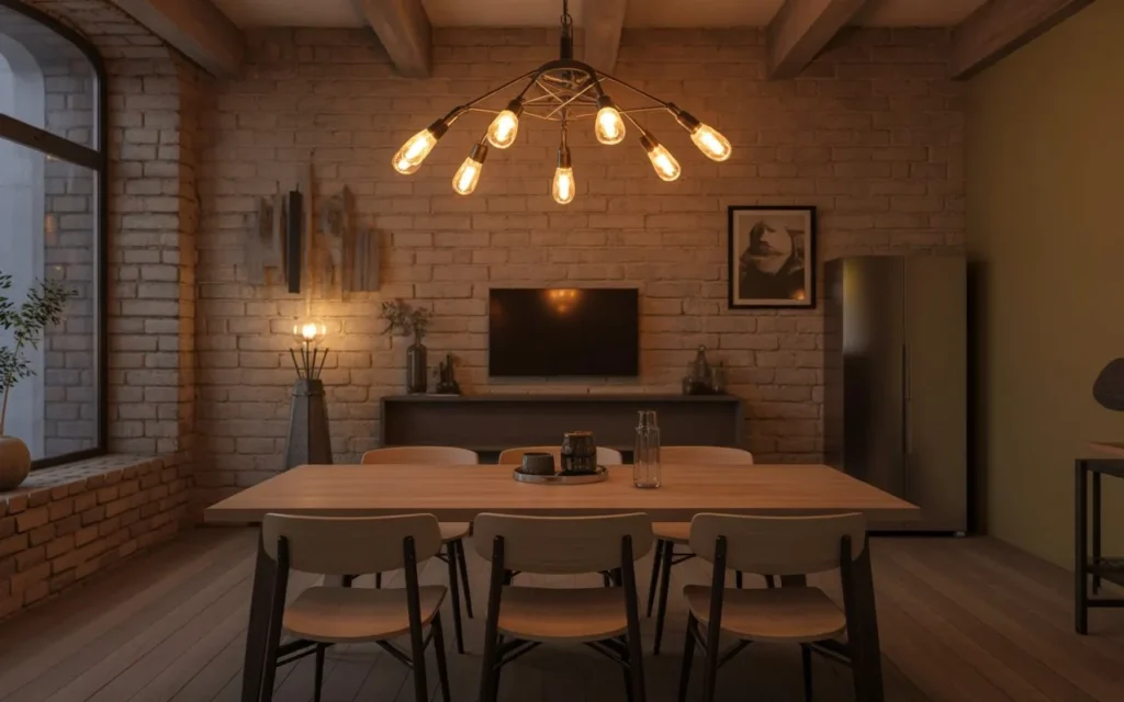 industrial metal dining room light fixture