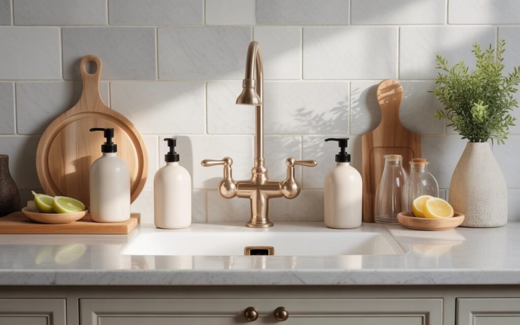 matching kitchen dispensers creating clean aesthetic look