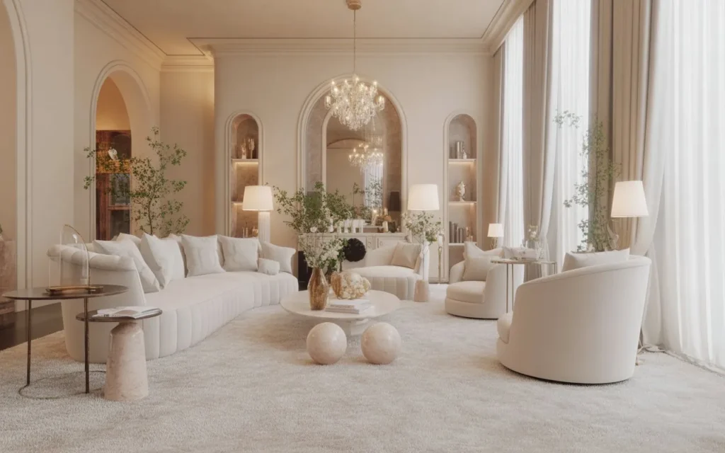 cream plush carpet living room