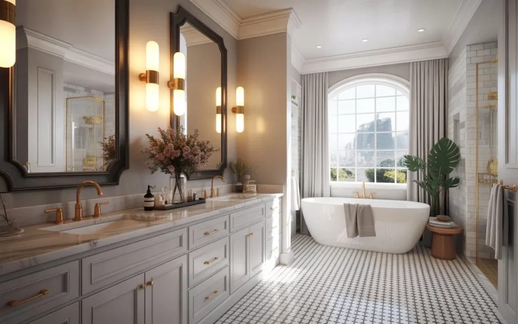 double vanity design in luxury bathroom