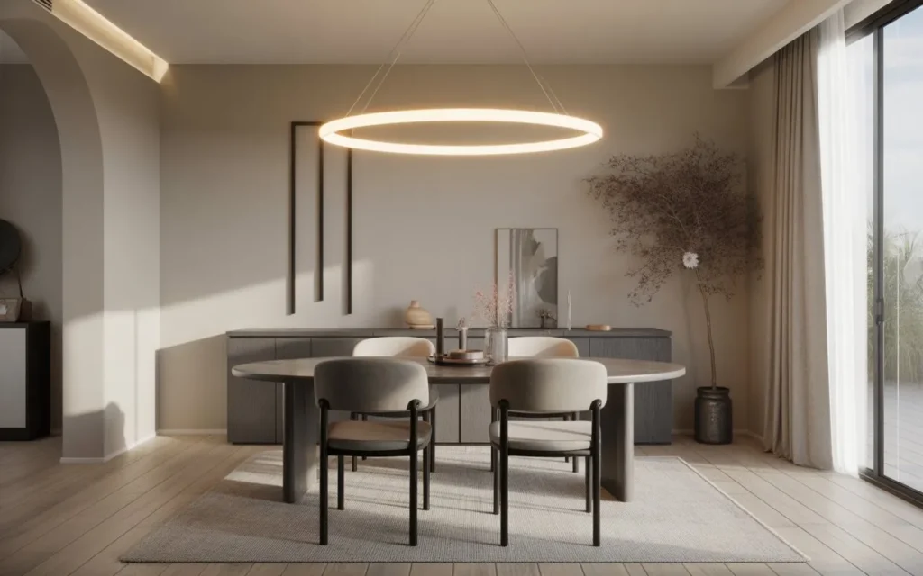 modern ring LED dining room light fixture