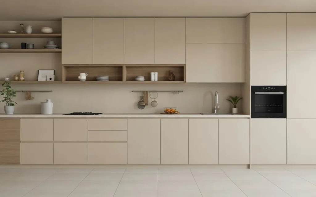 minimalist flat panel modern kitchen cabinet design