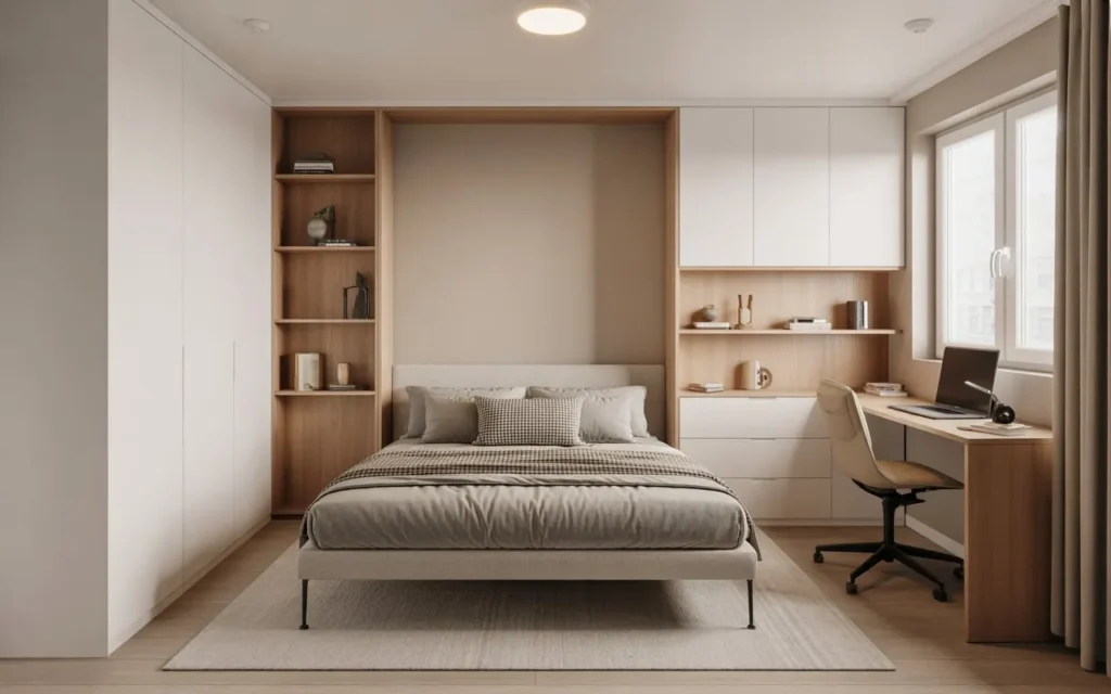 murphy bed with desk guest room office combo idea