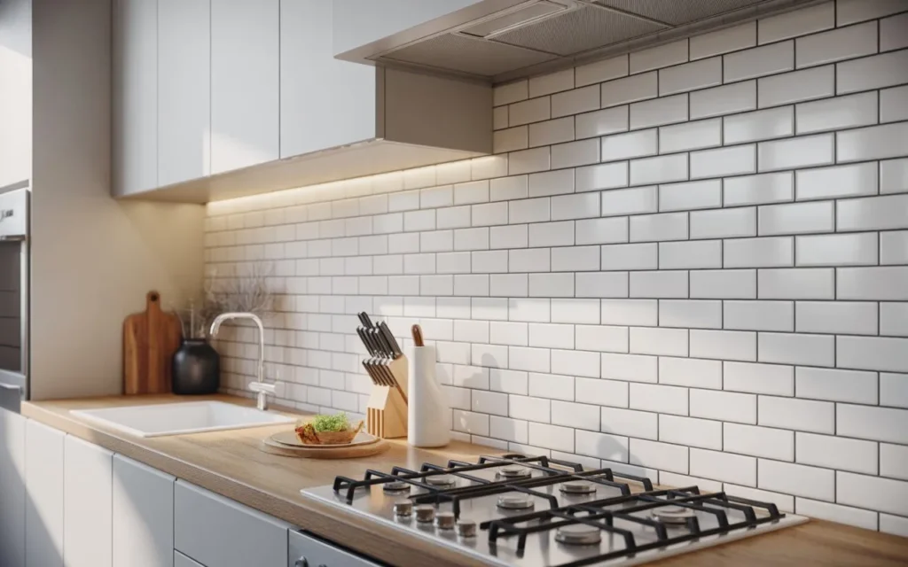 modern subway tile backsplash kitchen design