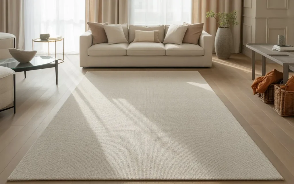 neutral beige carpet in modern living room