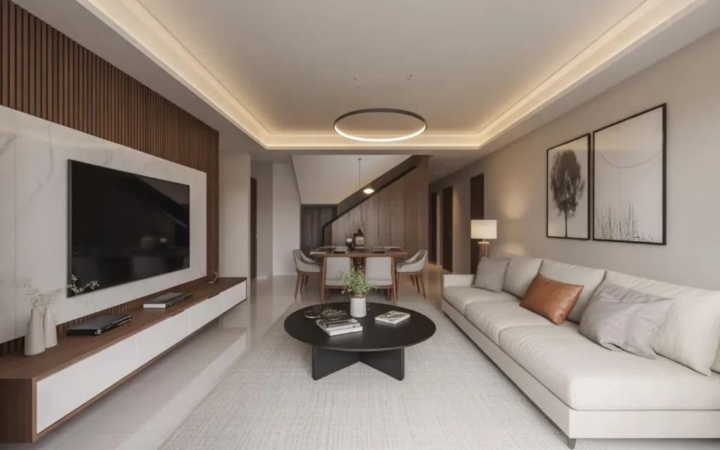 living room layout idea with TV as focal point