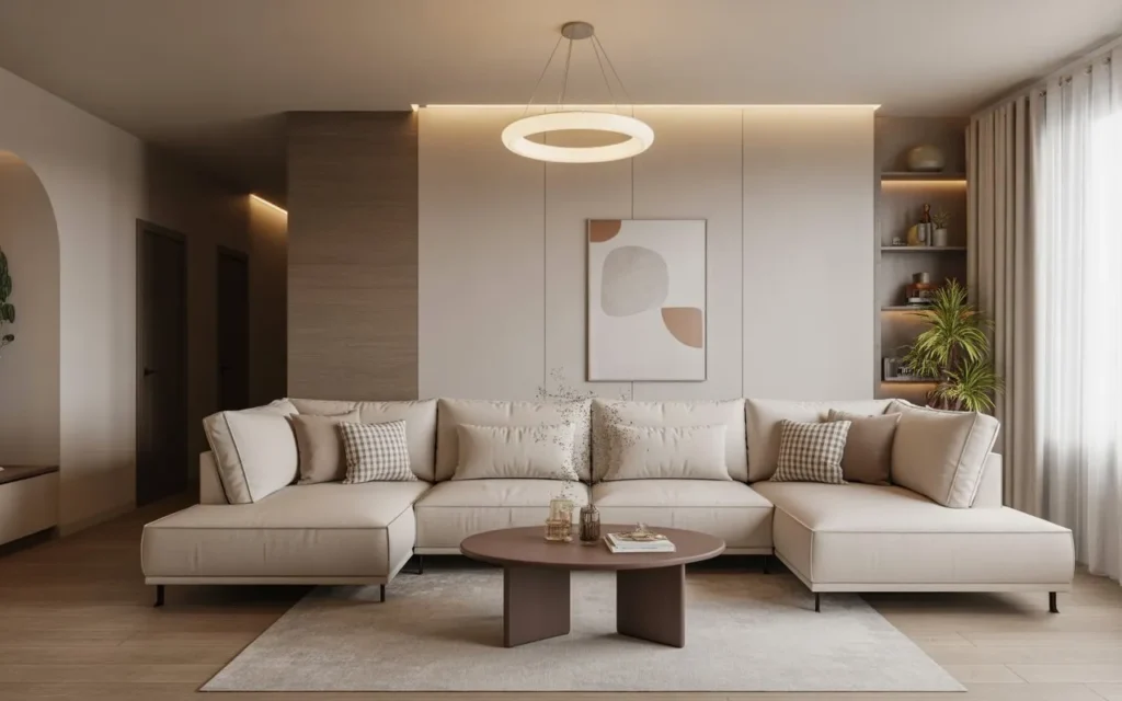 living room layout idea with L shaped sectional sofa