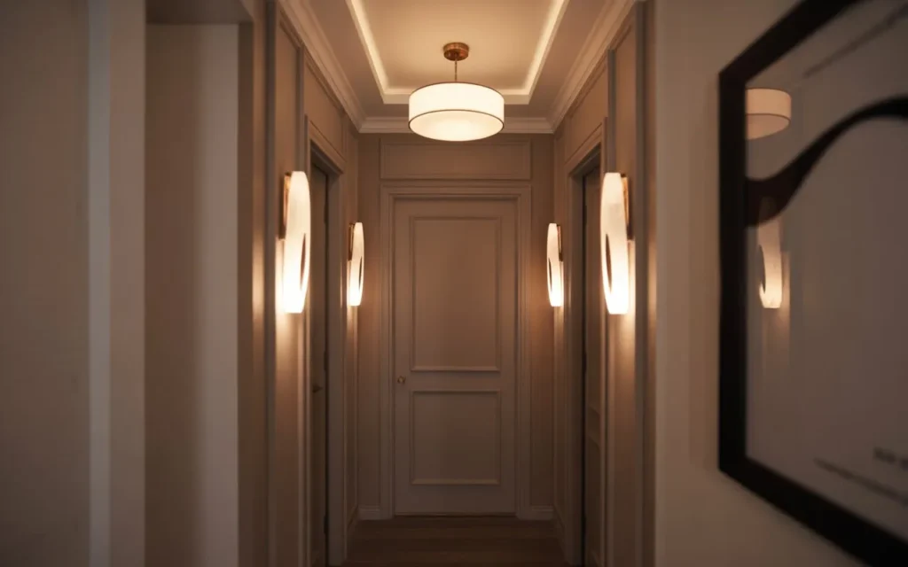 layered lighting narrow hallway