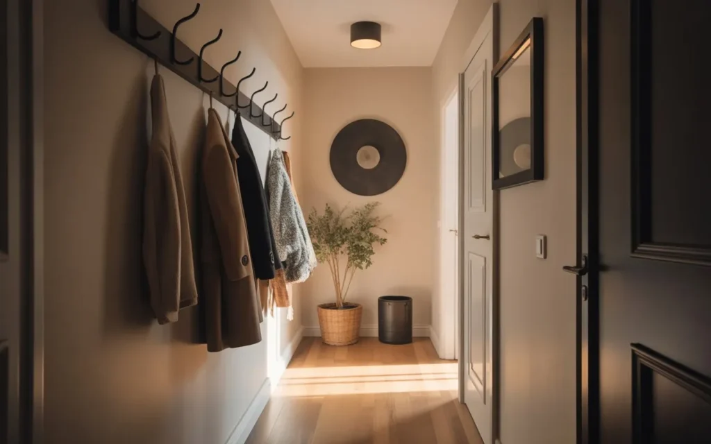 hallway hooks minimal narrow space