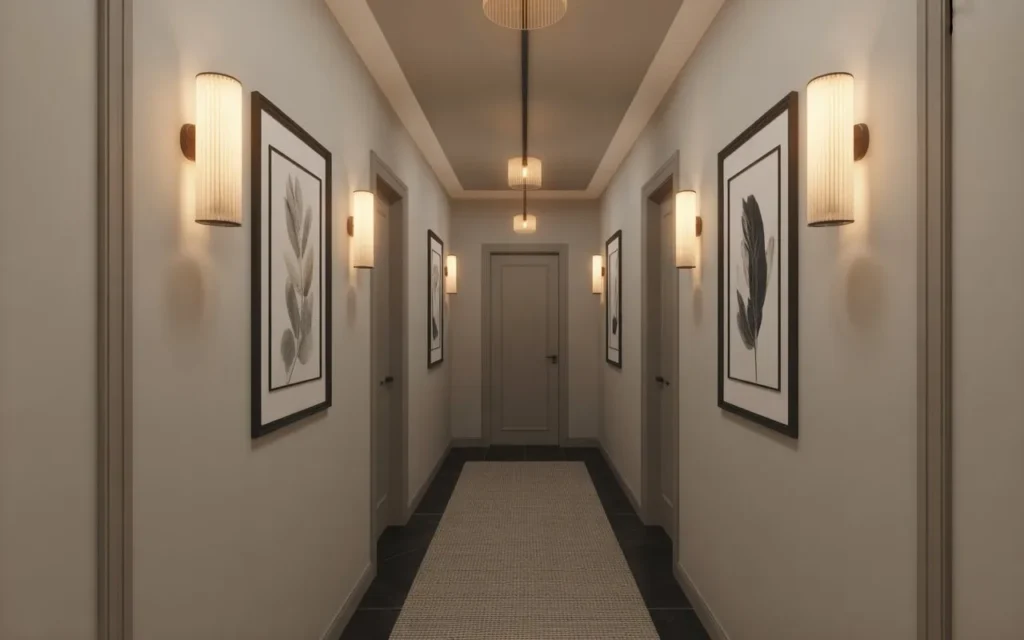 symmetrical hallway design narrow