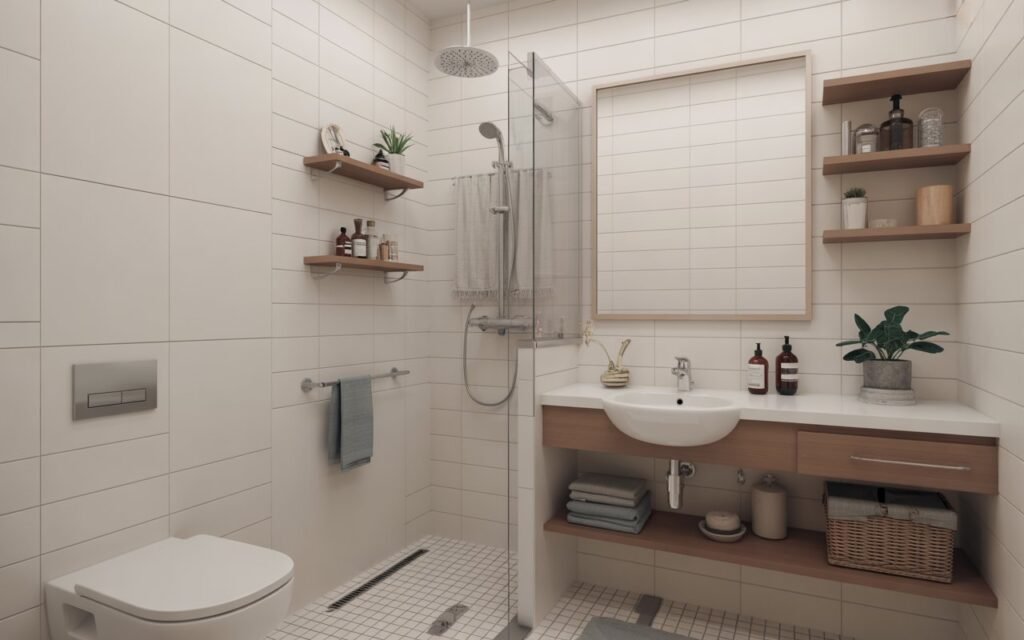 bathroom storage small apartment