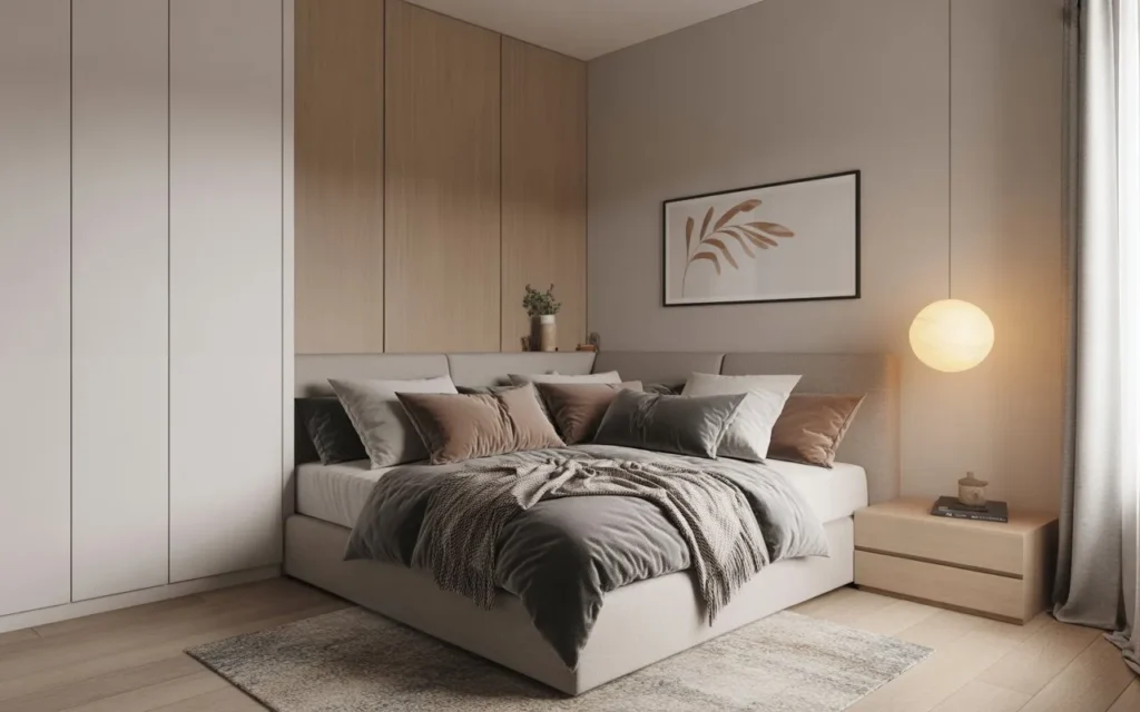corner bed layout idea for small bedrooms to save space