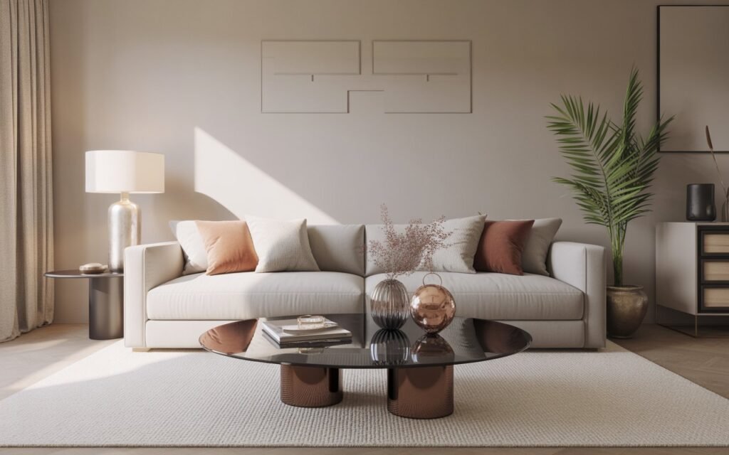 glass and reflective surfaces small space decor